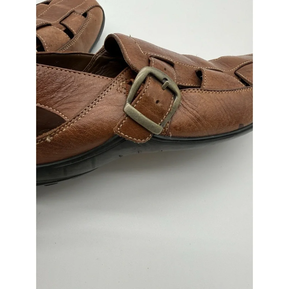 Cole Haan Men's Size 8 Brown Leather Fisherman's Sandals with Buckle Size 8.5 M
